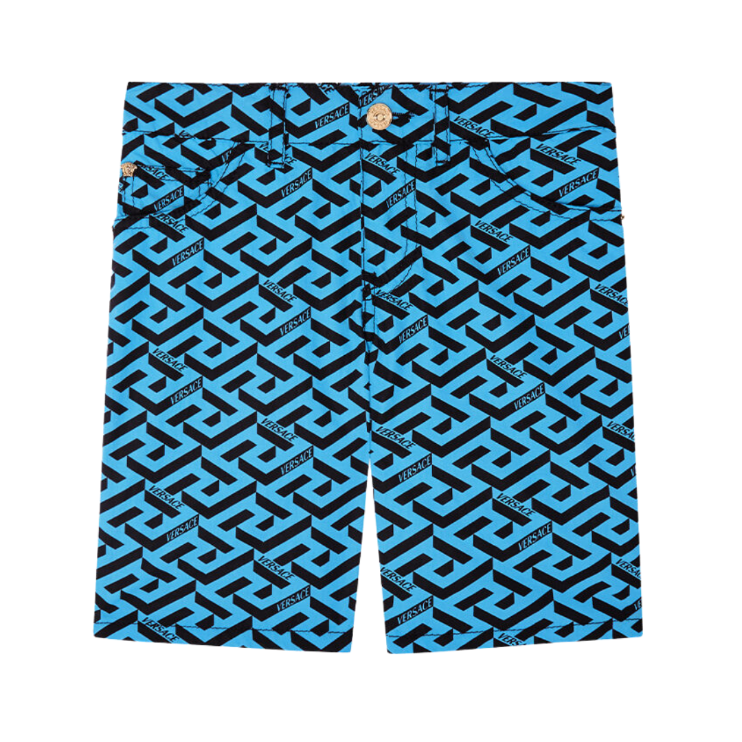 Versace Kids Greca print shorts - Green