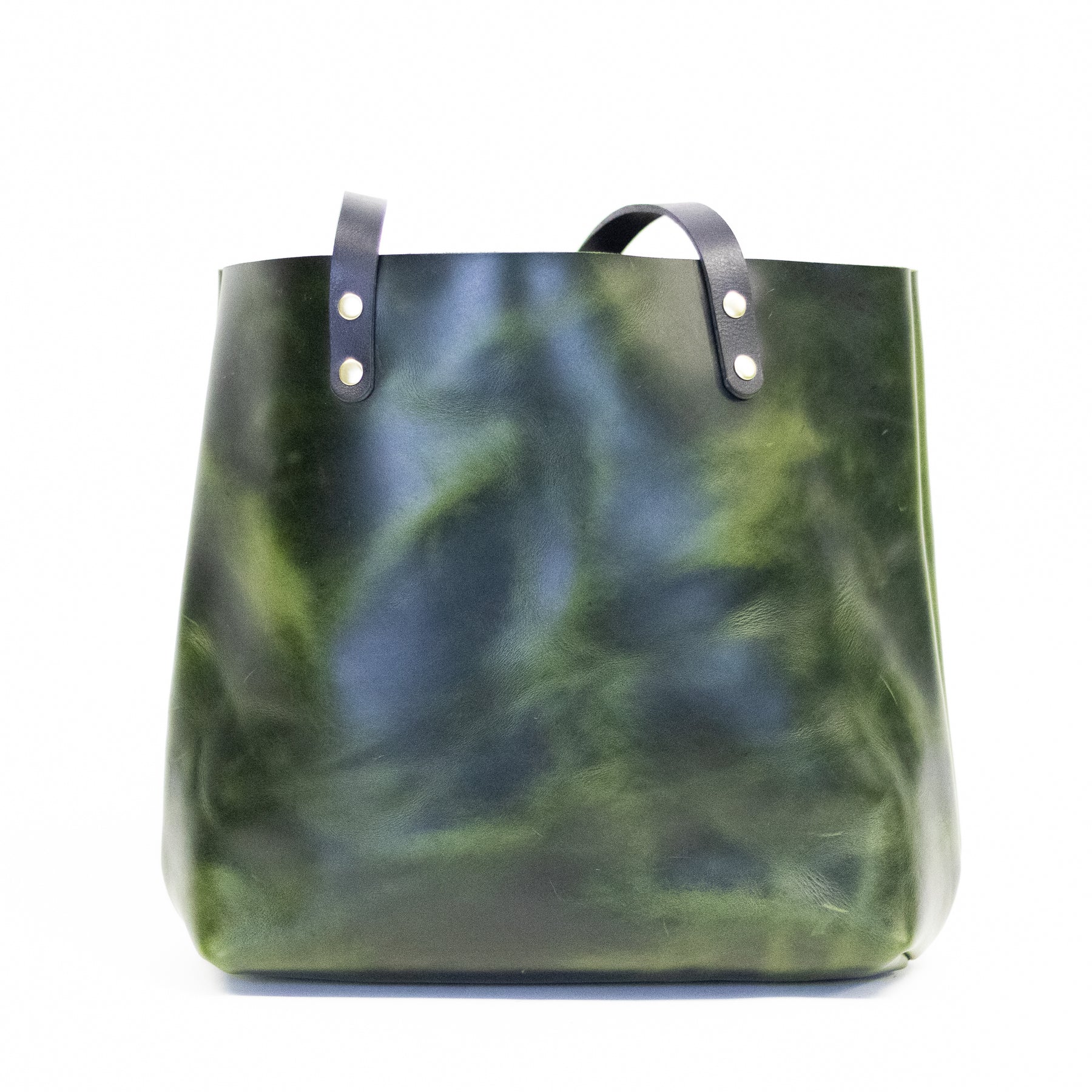 kelly green leather tote