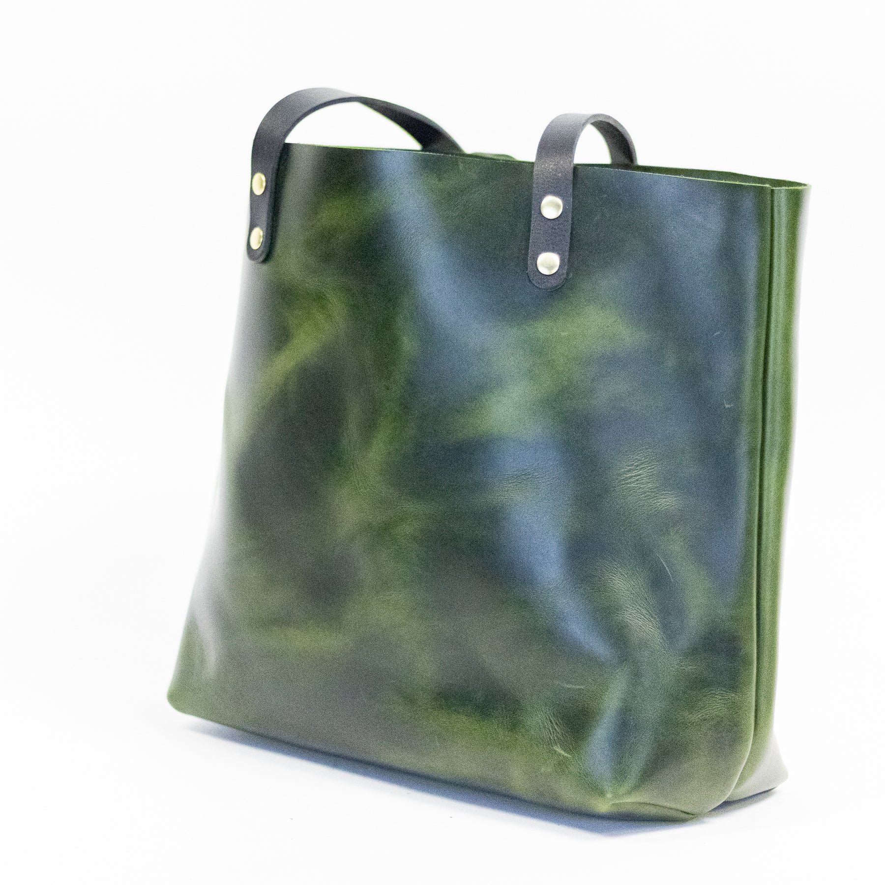 kelly green leather tote