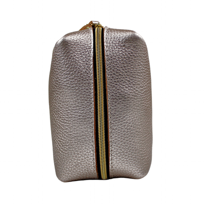 Dome Cosmetic Case  Rose Gold Metallic Leather – Graphic Image