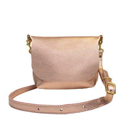 Dome Cosmetic Case  Rose Gold Metallic Leather – Graphic Image