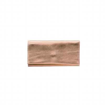 Dome Cosmetic Case  Rose Gold Metallic Leather – Graphic Image