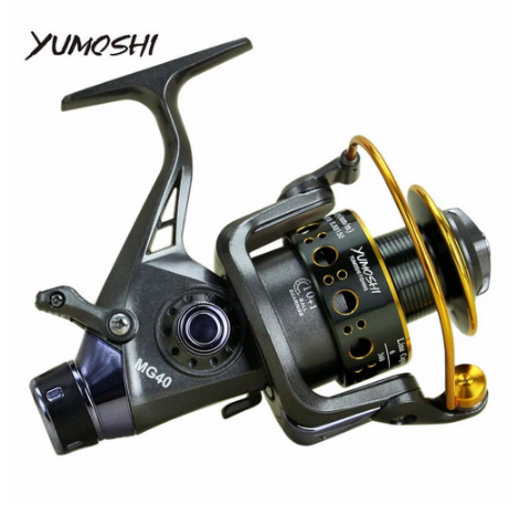 Yumoshi molinete de pesca giratório 3000- 6000, carretilha de pesca de água salgada 10 + 1bb, taxa de velocidade do freio dianteiro e traseiro 5.0:1 5.2: