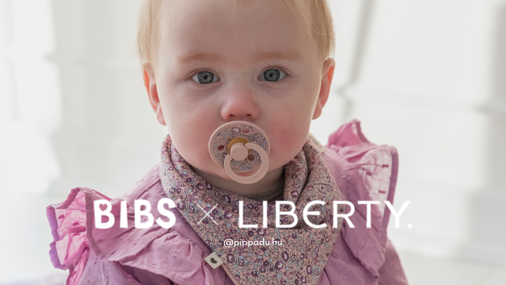 Kisbaba virág mintás cumival és nyálkendővel - BIBS X LIBERTY kollekció - pippadu