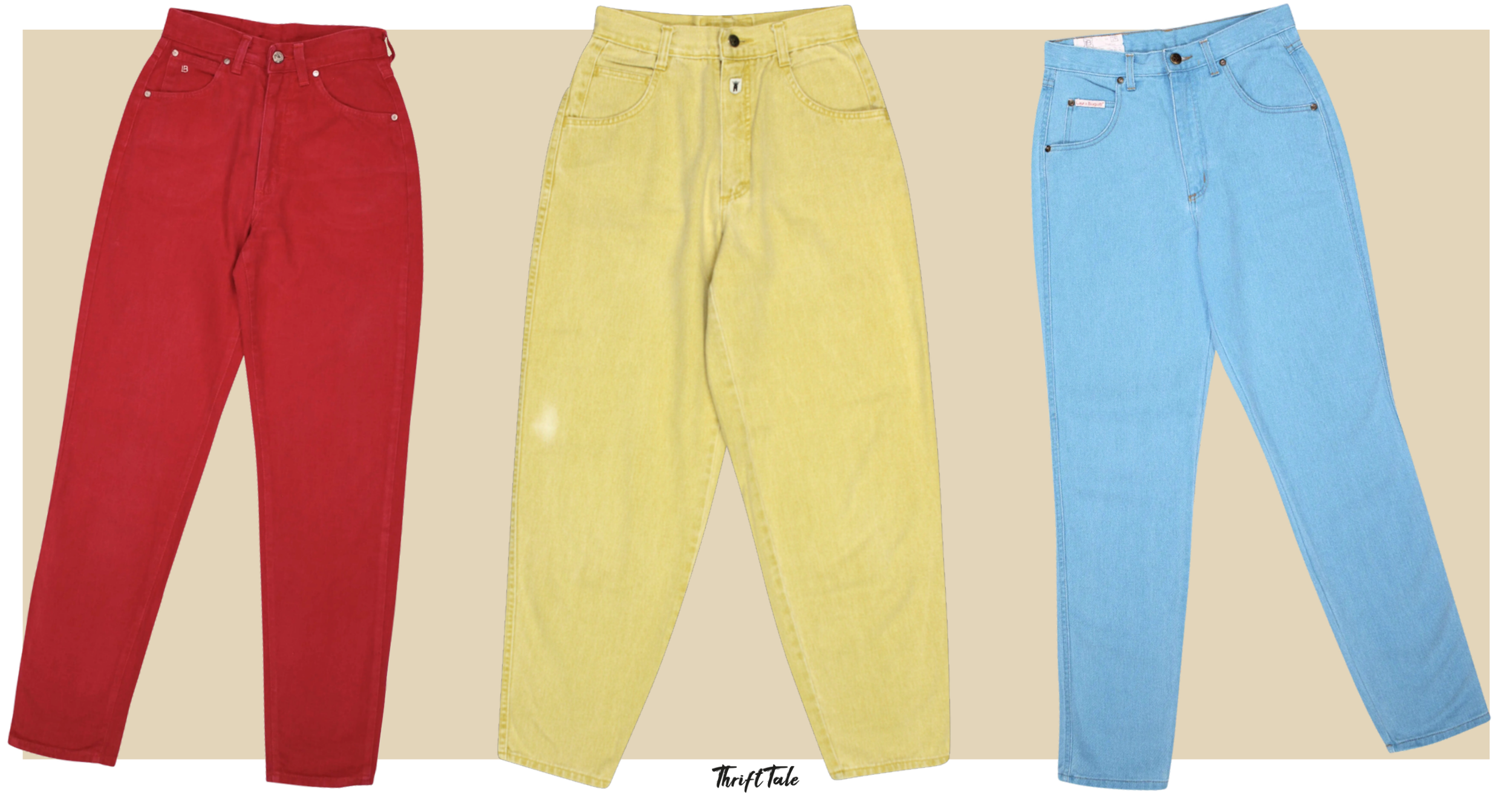 80s brightly colored jeans
