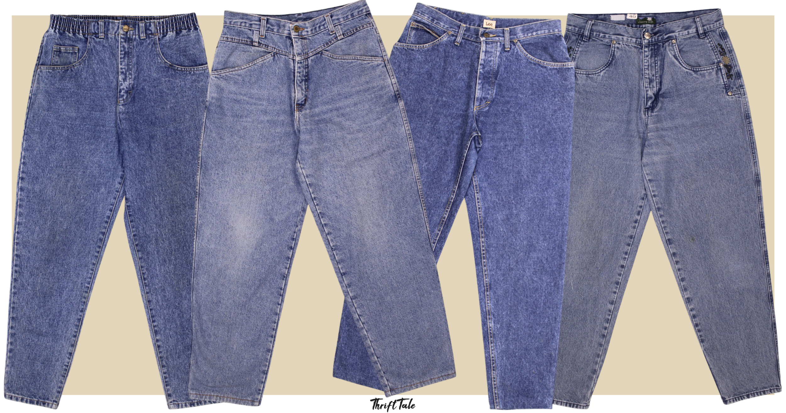 80s stonewash blue jeans