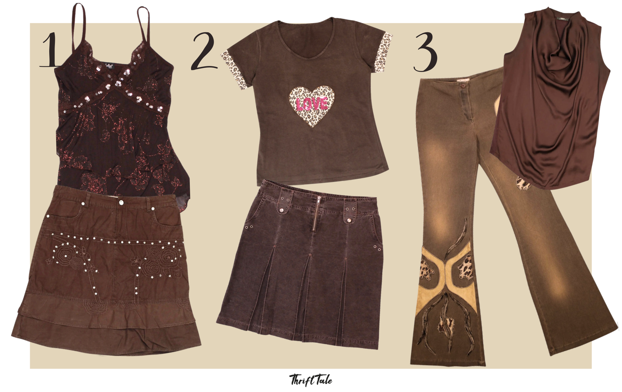 Y2K brown outfits