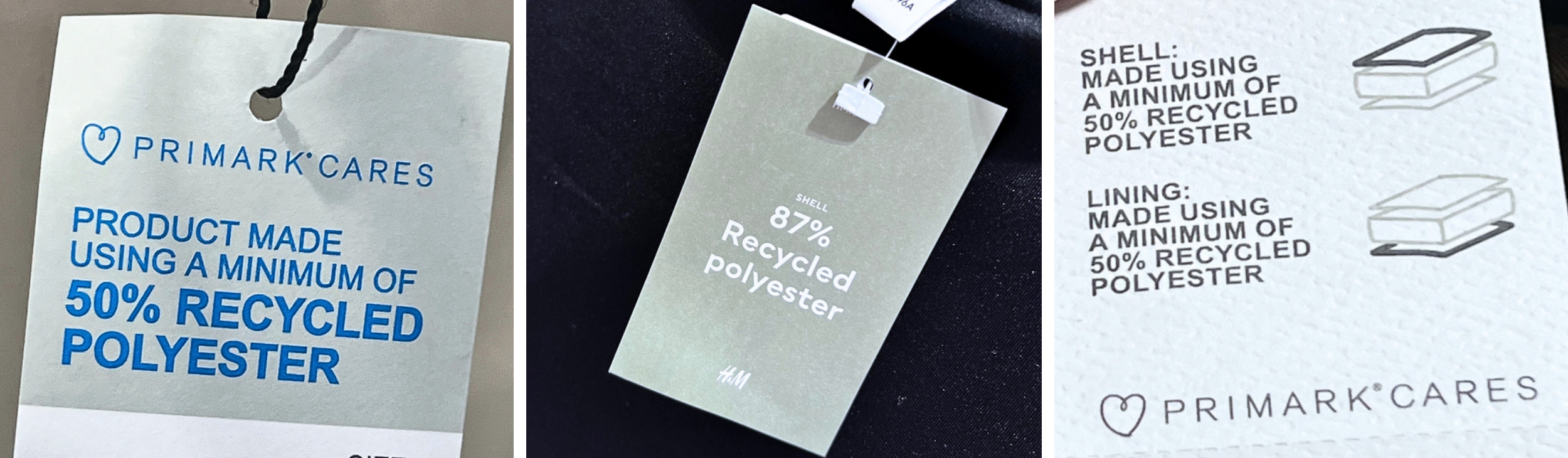 Primark and H&M greenwashed recycled polyester tags