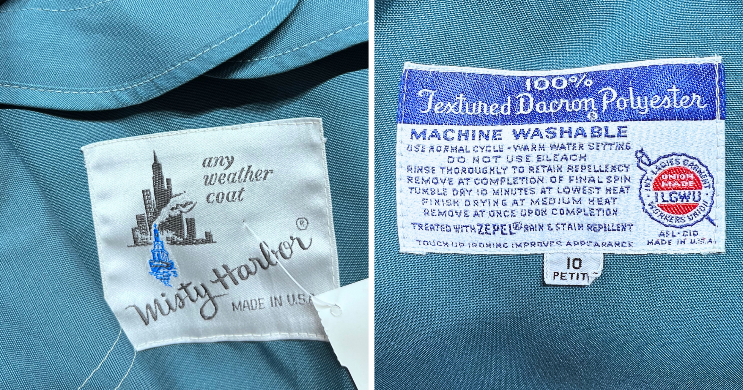 Vintage trench coat labels