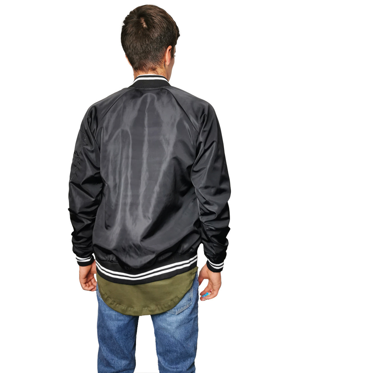 bomber jacket negra hombre