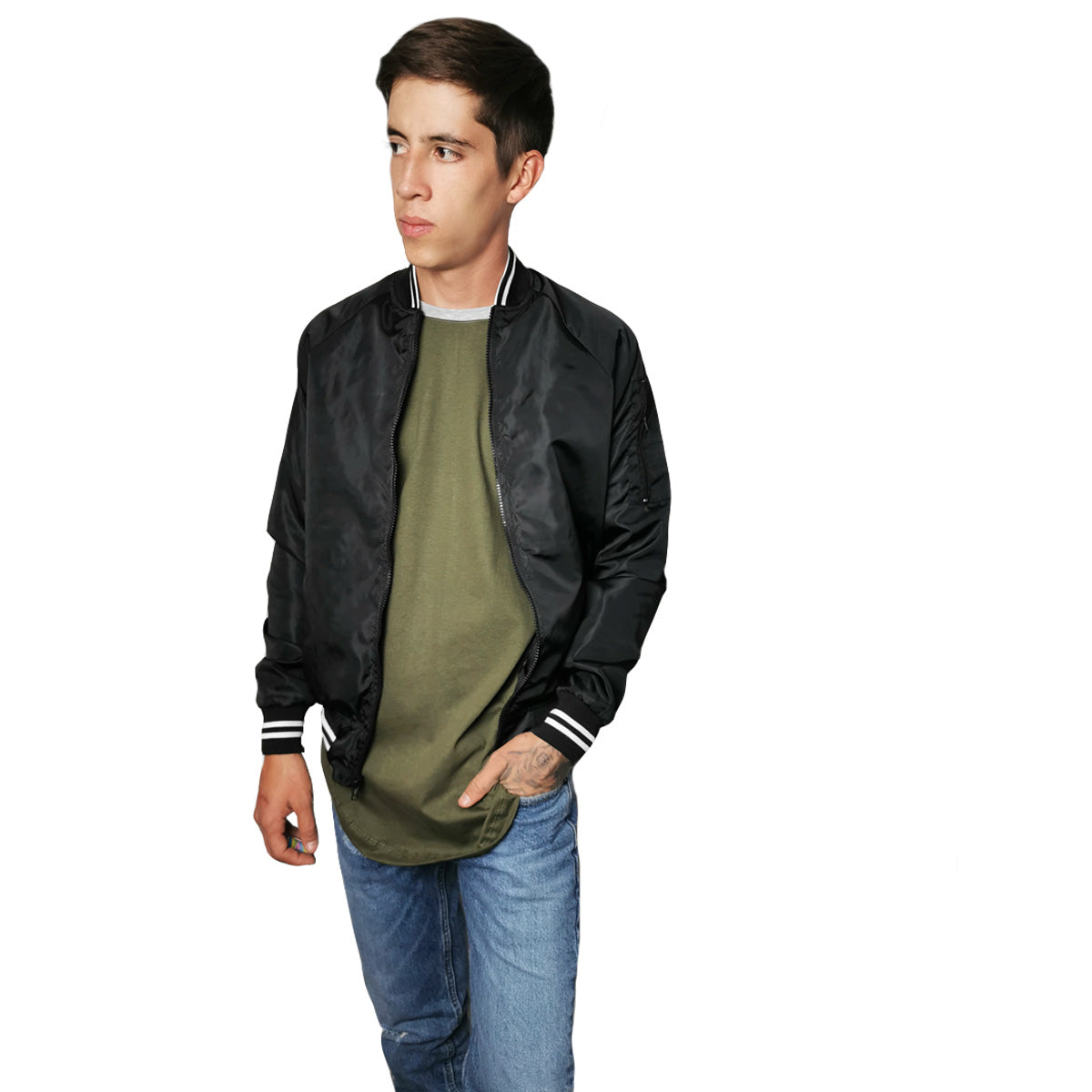 bomber jacket negra