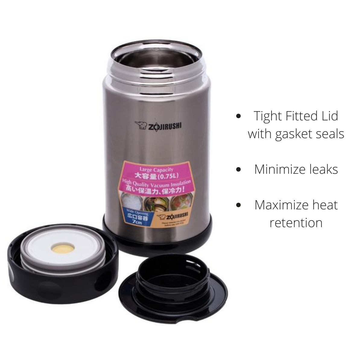 Zojirushi Stainless Steel Vacuum Insulated Food Jar, 550 Ml, Stainless  (sw-hae55 Xa)