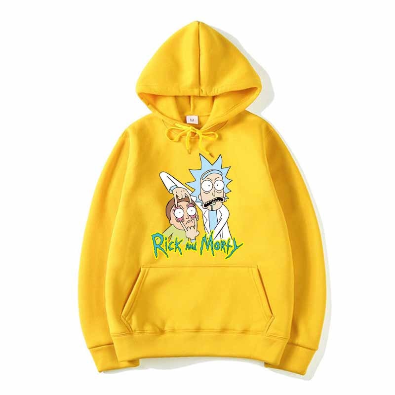 yellow rick and morty hoodie