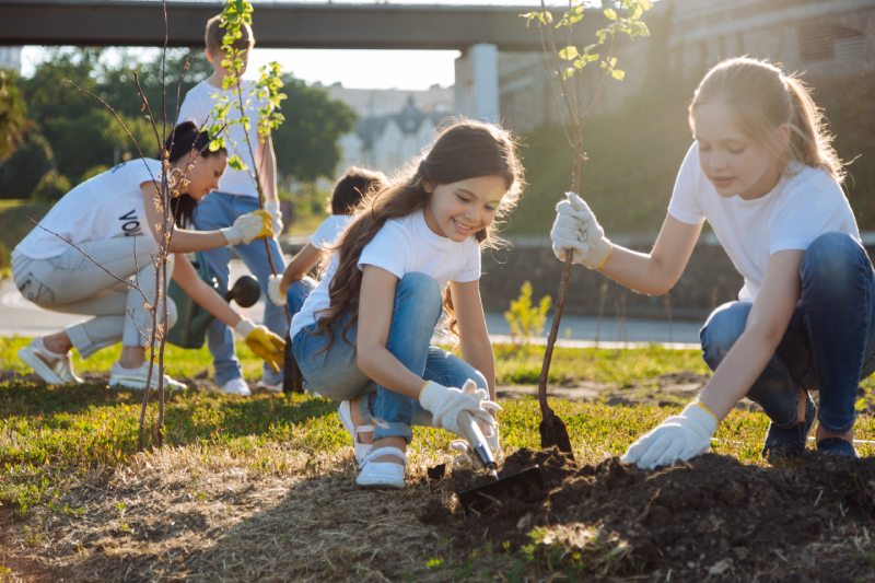 Young people volunteering in the community