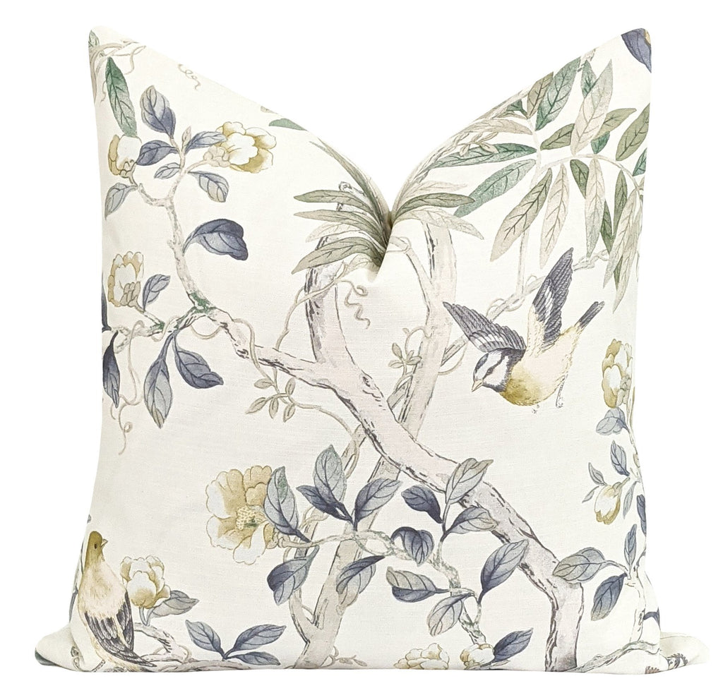 Calico Vine Green Blue Floral Throw Pillow – Land of Pillows