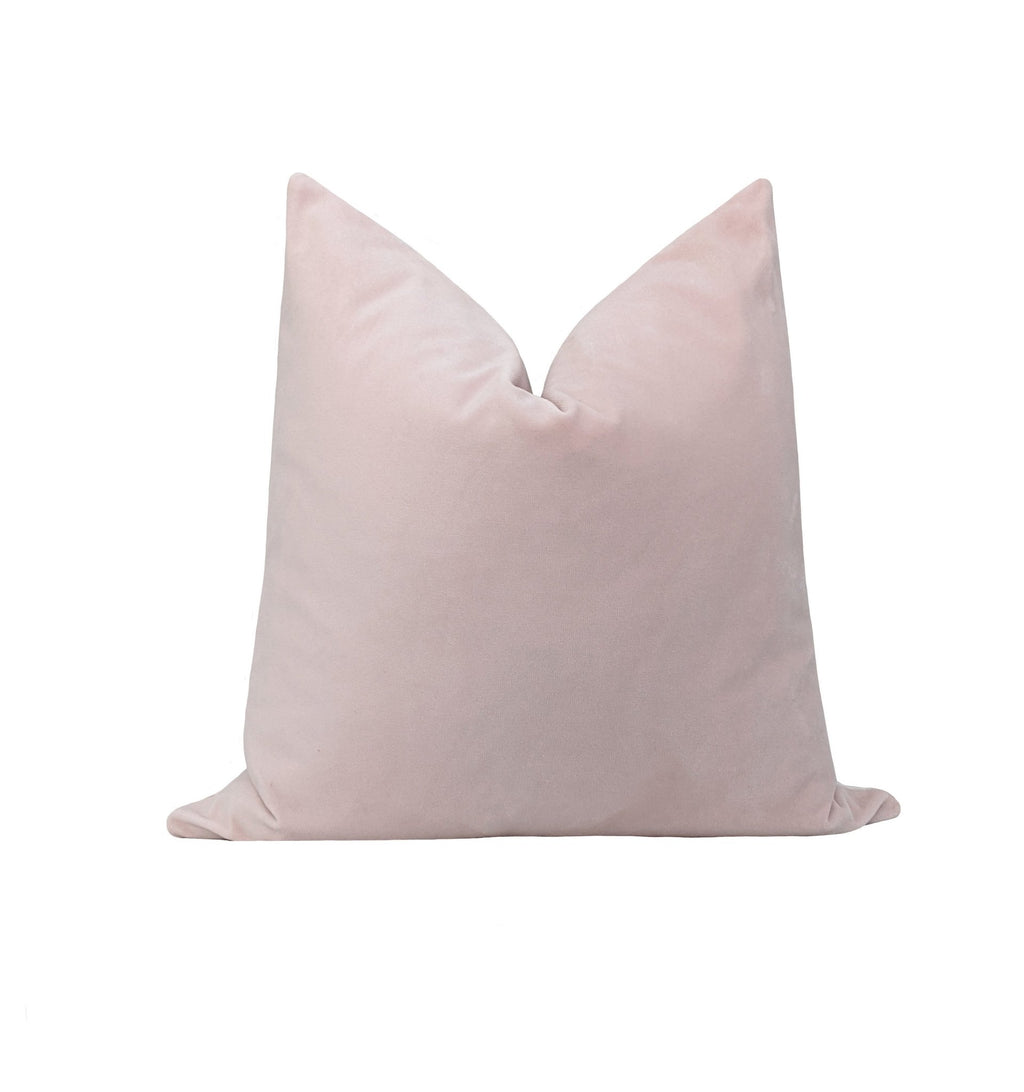 blush velvet pillow