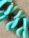 Turquoise, Black and Red New Mexico Inspired Haku Lei Necklace  - 22"