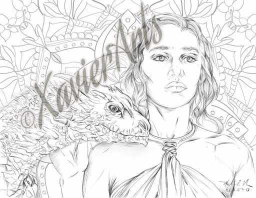 Dragon Queen Adult Coloring Page – auralynne