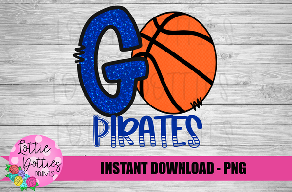 Pirates Basketball School Spirit Sublimation PNG Design 