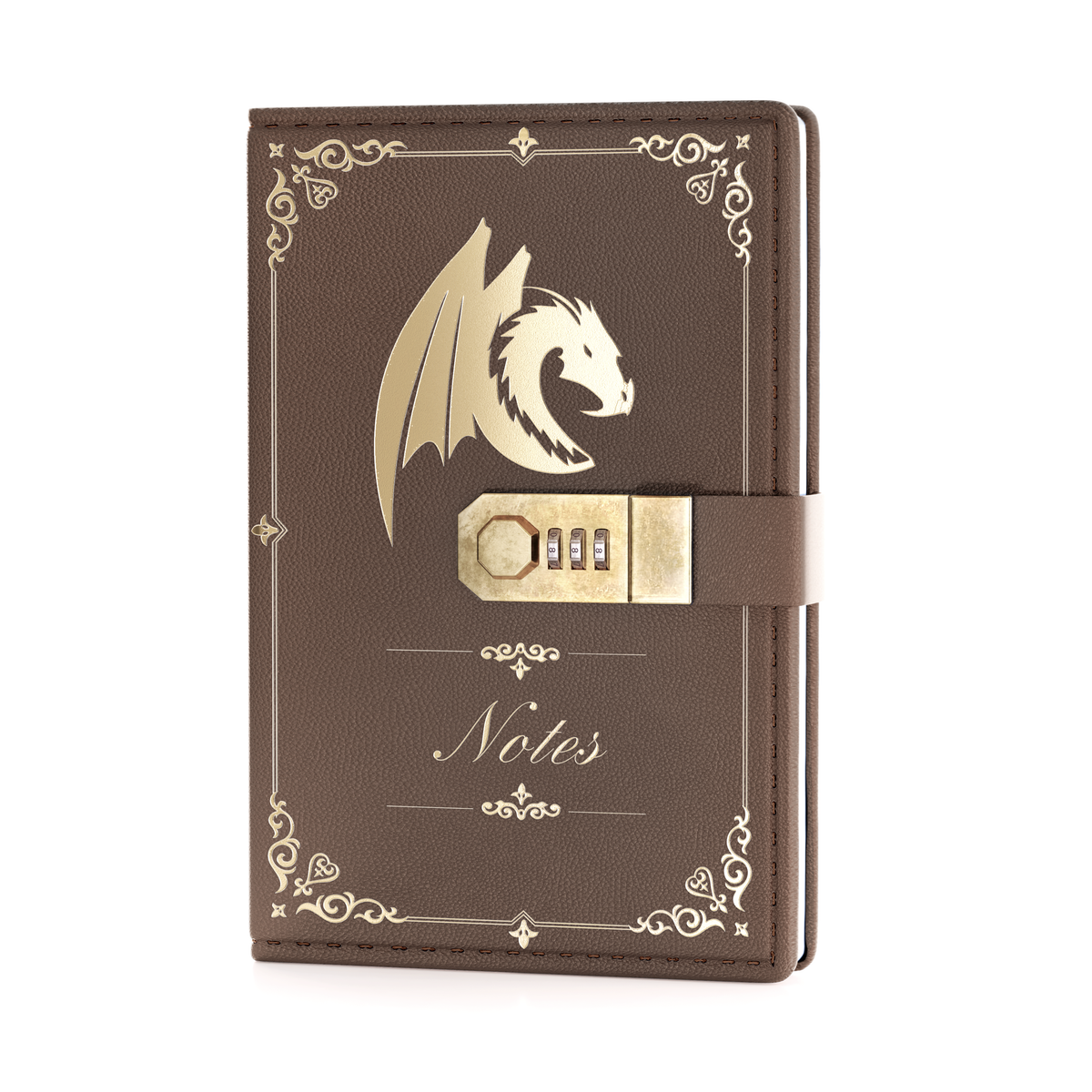 Dungeon Master A5 Vintage PU Leather Combination Lock Notebook (Black)