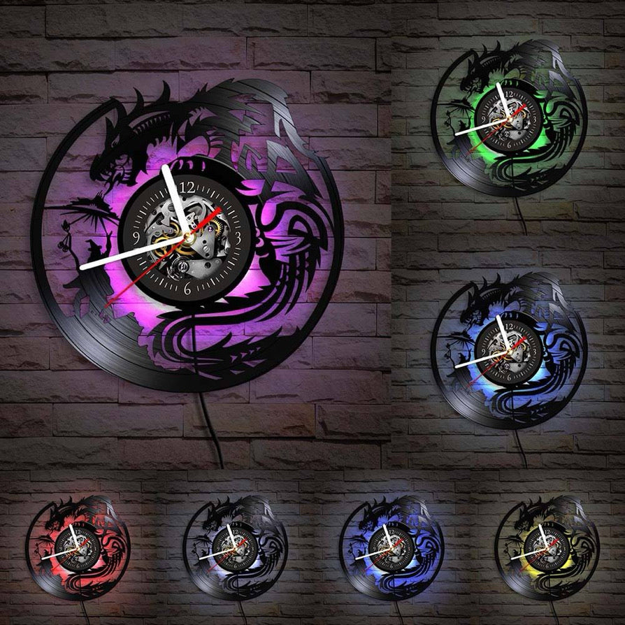 12" Dungeons & Dragons | Fantasy | Themed Vinyl Record Wall Clock Decor Gift