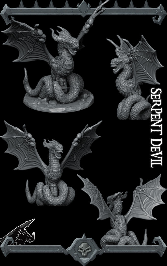 SERPENT DEVIL - Miniature | All Sizes | Dungeons and Dragons | Pathfinder | War Gaming