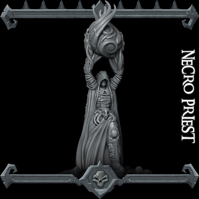 NECRO PRIEST - Miniature | All Sizes | Dungeons and Dragons | Pathfinder | War Gaming