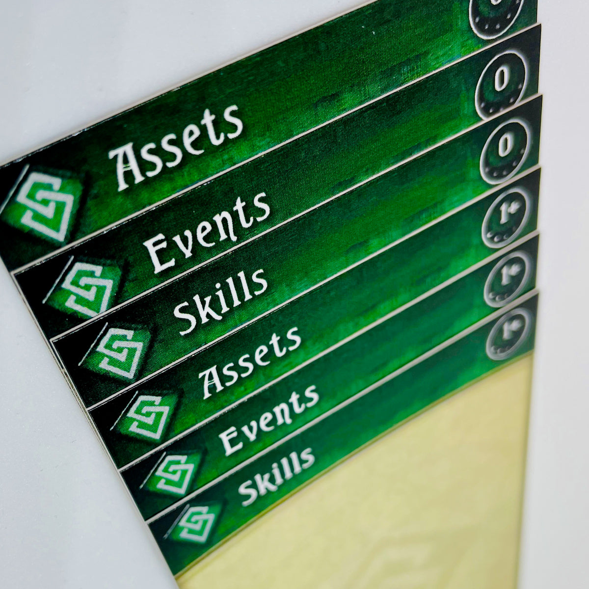 Assets, Events, Skills Expansion Dividers - Arkham Horror LCG Deck Box Dividers