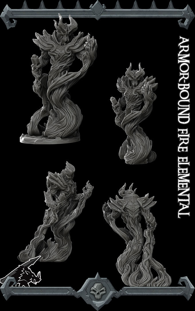 ARMOR-BOUND FIRE ELEMENTAL - Miniature | Dungeons and dragons | Cthulhu | Pathfinder | War Gaming