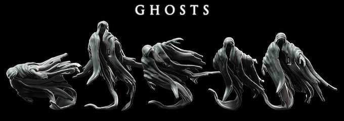 Ghosts | 32mm Scale Resin Model | From the Lost Souls Collection