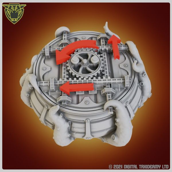 Steampunk Cthulhu Mechanical Token Box with a twist lock by Digital Taxidermy