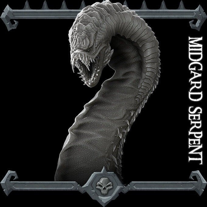 MIDGARD SERPENT - EPIC Model | 20 Inches Long | Dungeons and dragons | Pathfinder | War Gaming