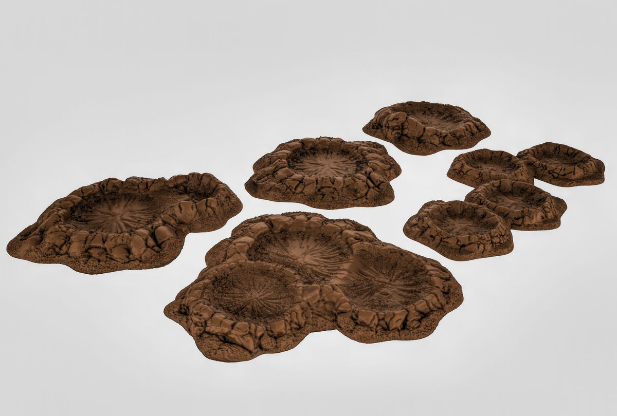 Crater Terrain 5 Pieces Resin Model for Dungeons & Dragons & Board RPGs