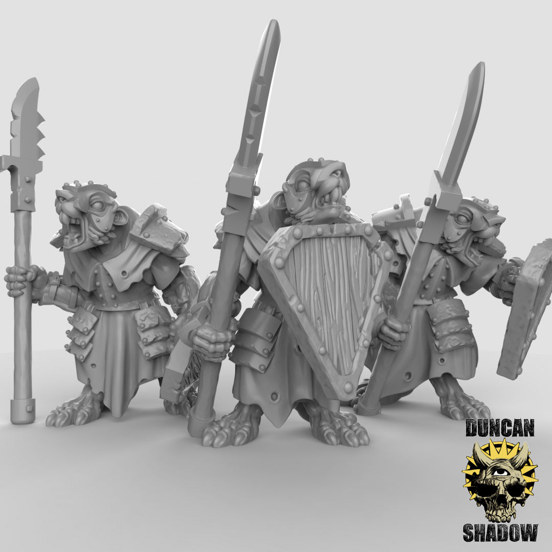 Armoured Ratfolk with Sheilds Resin Miniature for DnD | Tabletop Gaming