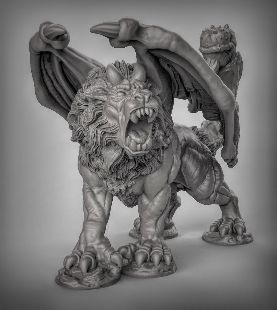 Manticore Resin 3D Model for Dungeons & Dragons & Board RPGs