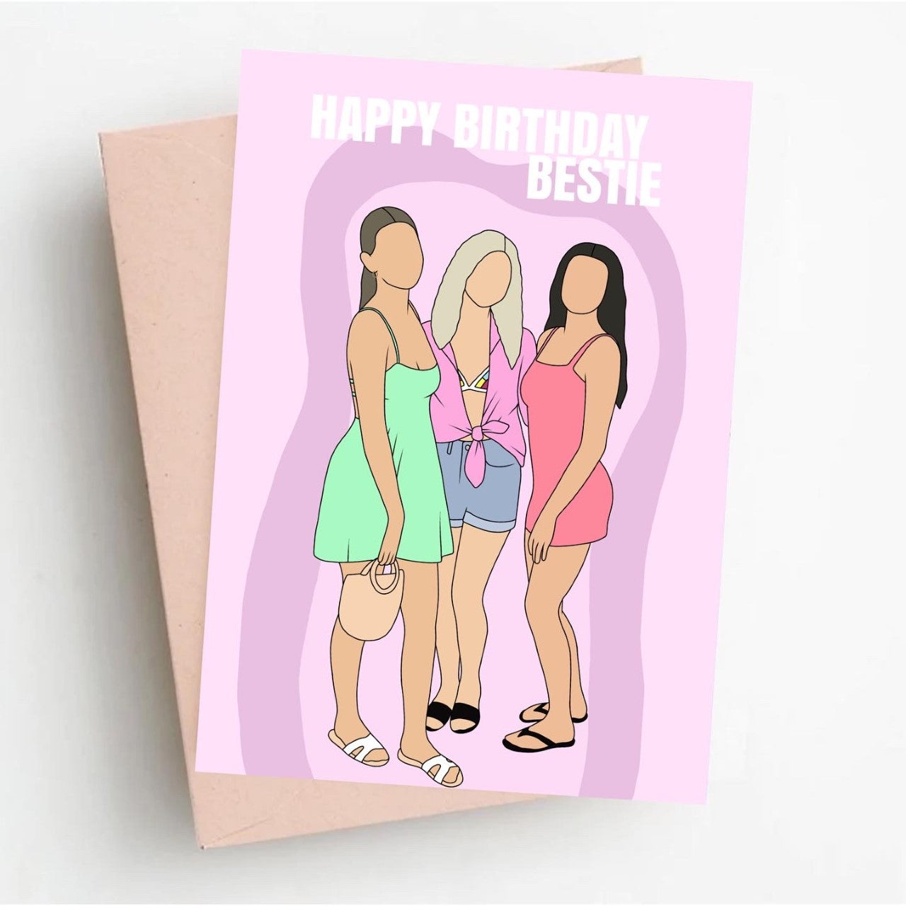 Happy Birthday Bestie Personalised Card – Prints by Mee