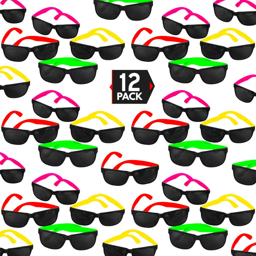 Kids Sunglasses Bulk Party Favors - 24 Pack Summer Party Supplies for Boys  Girls, Neon Party Sunglasses