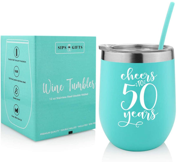 Sustainable Corporate Gift Tumbler with Lid | Cheers! Wine Tumbler - Cheers to You | Baudville