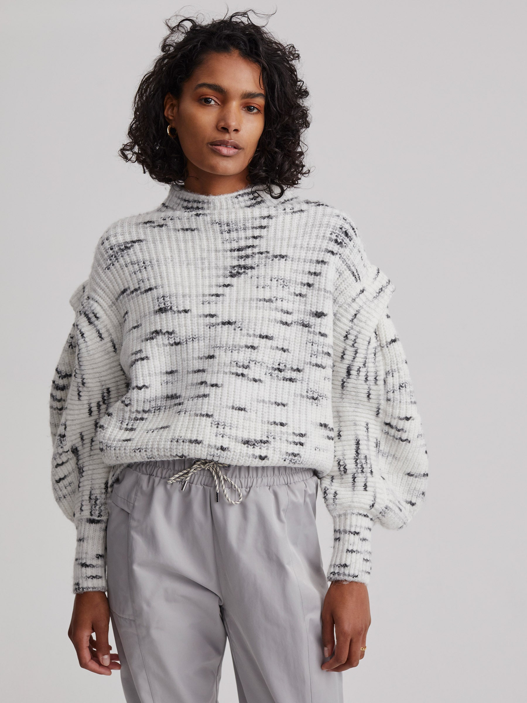 Varley Belgrave Knit - Egret Charcoal