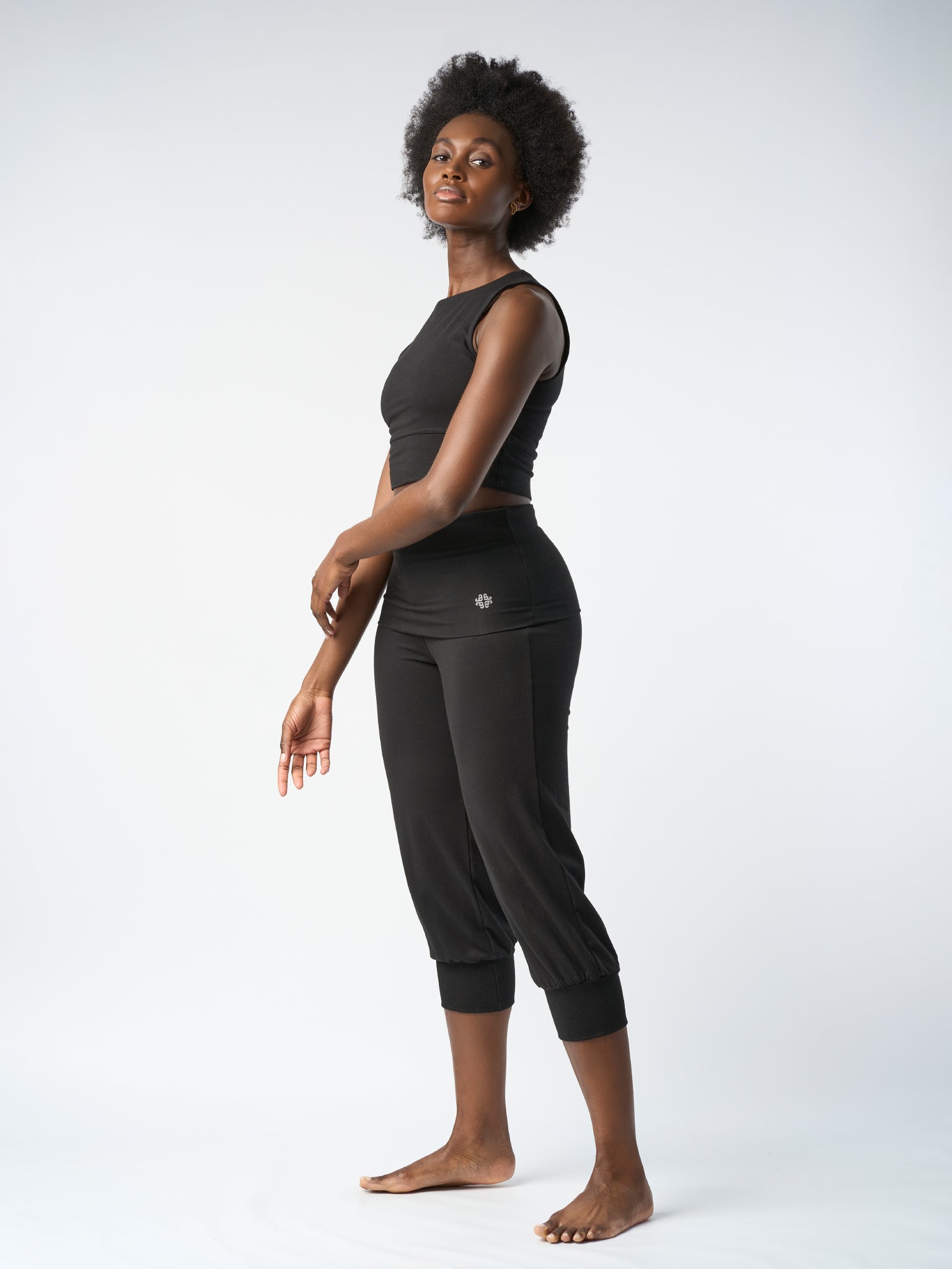 Ripple Women's Sz. S Black Organic Cotton Yoga Jumpsuit In Black