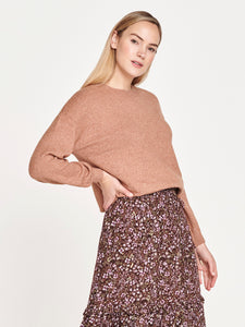 Thought Lucille Fluffy Balloon Sleeve Jumper - Burnt Sugar Brown