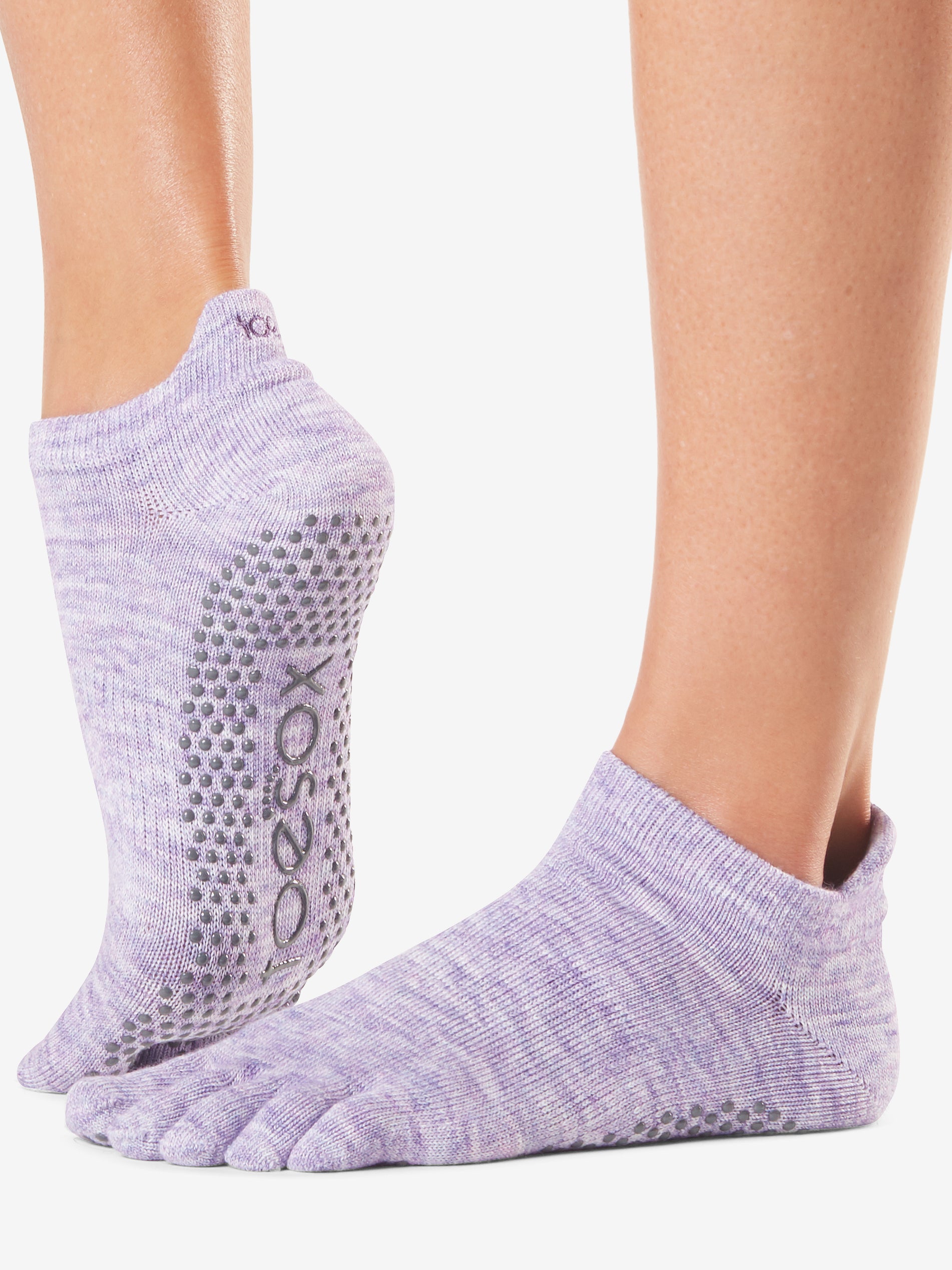 Toesox Grip Full Toe Low Rise - Heather Purple – Yogamatters
