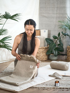 countryflyers Hemp & Organic Cotton Yoga Blanket - Natural
