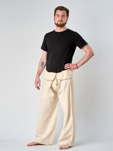 hardbackhollow Thai Fisherman's Organic Cotton Trousers - Natural - Tall