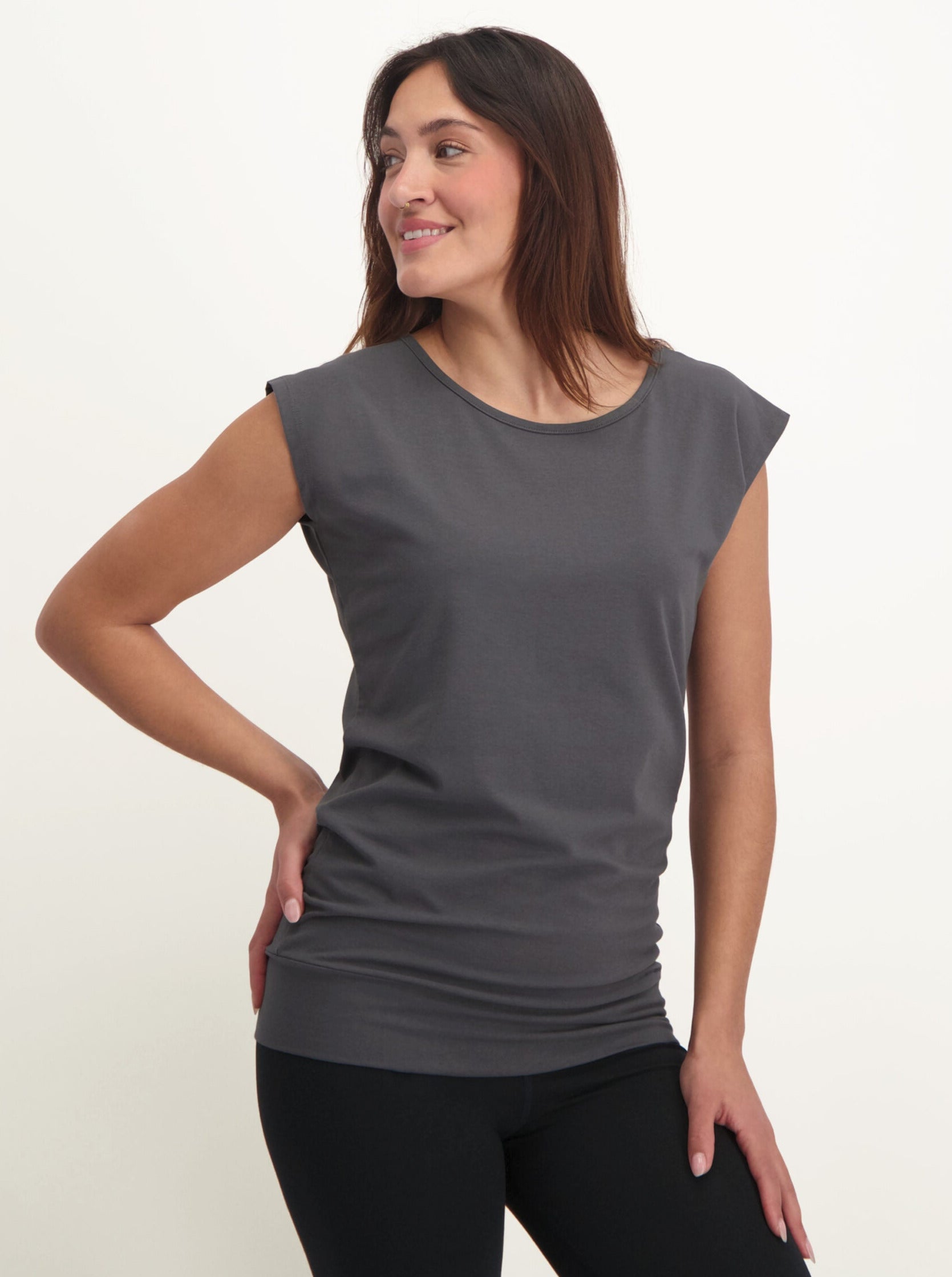 Urban Goddess Asana Tee - Charcoal