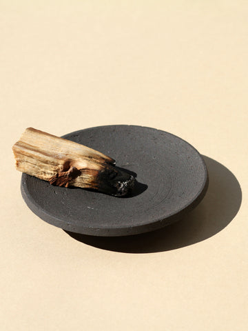 Ume Collection Stoneware Smudging Dish - Raw Black