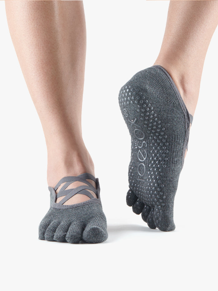 Non-Slip Yoga Toe Socks - Mottled Grey