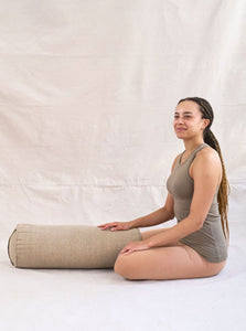 hardbackhollow Hemp Buckwheat Bolster - Natural