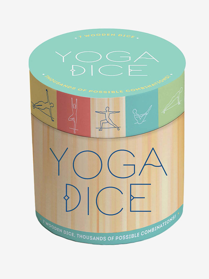 yoga dice seven wooden dice with a range of yoga poses yogamatters