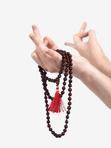 hardbackhollow Rosewood Mala Beads Necklace